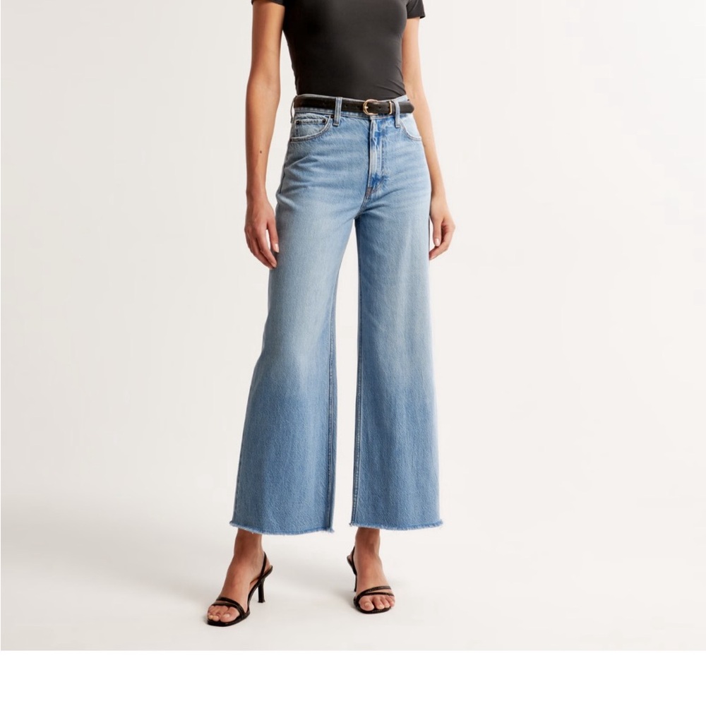 Abercrombie & Fitch Blue Flare Wide Leg Jeans